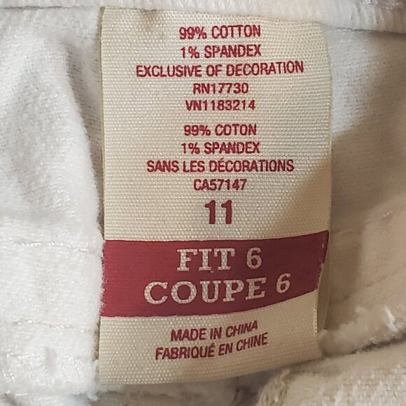 Mossimo Womens Denim Low Rise Short Short White Distressed Jean Shorts Size 11 - Picture 14 of 16